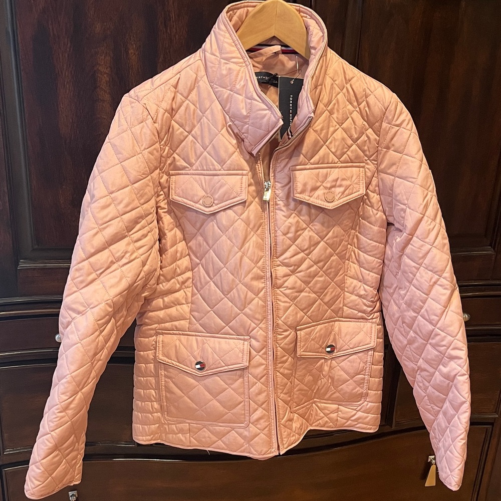 Tommy Hilfiger Light Pink Quilted Puffer Jacket